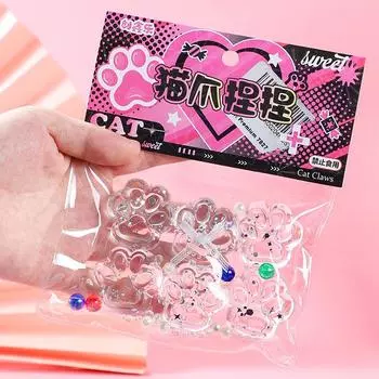 6 шт. прозрачная Tpr милая кошачья лапка мягкая игрушка для снятия стресса мягкая игрушка для пальцев сжимающая декомпрессия медленная отскок игрушка для взрослых детей 6pcs