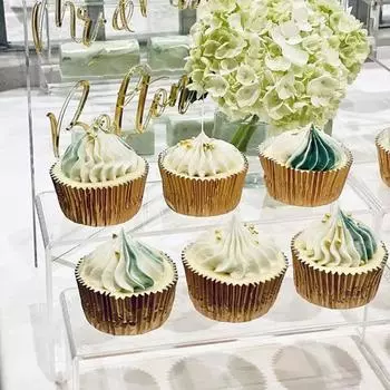 6 шт. прозрачных акриловых стеллажей для хранения, прочные несущие прозрачные прямоугольные полки для демонстрации десертов, кексов, конфет S