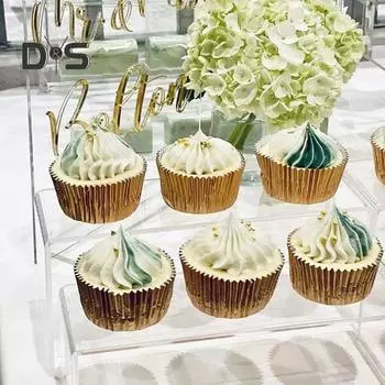 6 шт. прозрачных акриловых стеллажей для хранения, прочные несущие прозрачные прямоугольные полки для демонстрации десертов, кексов, конфет S