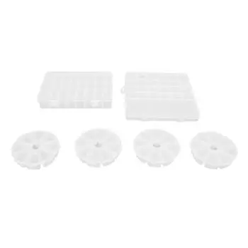 6 шт. прозрачный пластиковый органайзер коробка со съемными разделителями откидная крышка дизайн бусин органайзер для бусин C