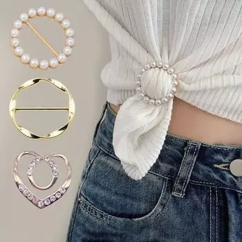 6 шт. пуговиц для одежды с завязками, круглые, в форме сердца, с искусственным жемчугом, стразами, зажимы для шарфов, зажимы для галстуков футболок, зажимы для затягивания рубашек