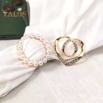 6 шт. пуговиц для одежды с завязками, круглые, в форме сердца, с искусственным жемчугом, стразами, зажимы для шарфов, зажимы для галстуков футболок, зажимы для затягивания рубашек Sets