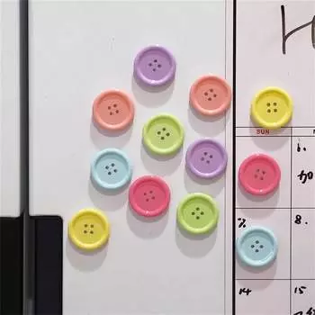6 шт. Пуговицы конфетных цветов, Магниты на холодильник, Офисное сообщение, Кухонный домашний декор, Наклейки-магниты на холодильник