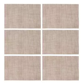 6 шт. ПВХ салфетки теплоизоляционные плетеные коврики для стола моющиеся обеденные тарелки коврик под миску цвет древесины