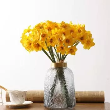 6 шт. яркая ткань, хорошие универсальные поддельные растения нарцисса, свадебный декор, ложный цветок