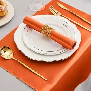 6 шт. ярких шелковых банкетных роскошных сервизов для ужина, элегантных мягких гладких тканей для девичника, квадратных атласных салфеток для свадьбы 43x43 см золотой