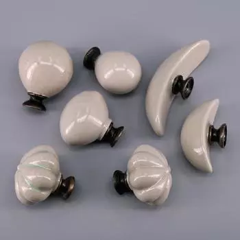 6 шт. различных серого цвета, керамическая ручка для шкафа, ручка для шкафа, кухонная ручка, выдвижной ящик, винтажная бронзовая основа A