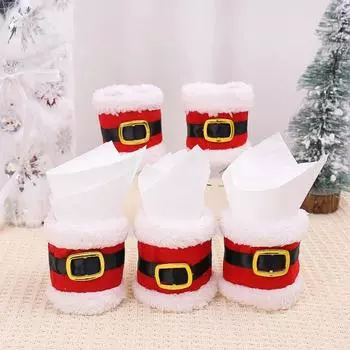 6 шт. Регулируемые ремни Санта-Клауса держатель для салфеток Рождественская тематическая пряжка для полотенца Navidad 6pcs