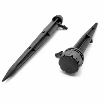 6 шт. регулируемых капельниц для полива, регулируемая система капельного орошения с потоком воды на 360 градусов, капельницы для полиэтиленовой трубы диаметром 4/7 мм для цветников. чёрный