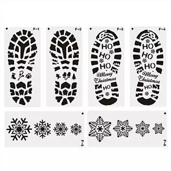 6 шт. Рельефный фотоальбом Рождественские украшения Рождественский шаблон следа Шаблон снежинки