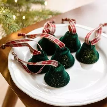 6 шт. Ретро рождественские колокольчики кулон красный зеленый железный рождественские колокольчики украшение элегантный ручной работы other зелёный