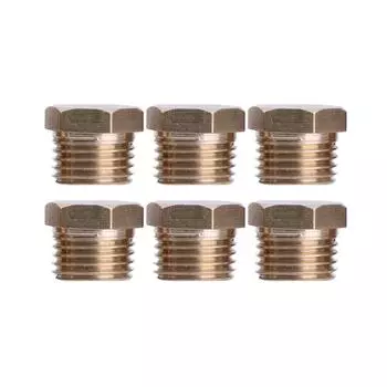 6 шт. Резьбовая заглушка для трубы Латунная заглушка G1/4 Вставки для трубы Заглушки для трубы с шестигранником Удобное решение для герметизации труб