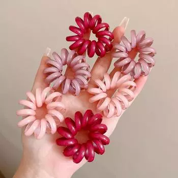 6 шт. Резинка для волос «Телефонный провод» для девочек, эластичная резинка, плетеная резинка для волос, модные резинки-скранчи, головной убор