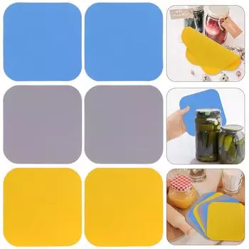6 шт. резиновых накладок для открывания банок, захватов для больших крышек, нескользящая накладка для открывания бутылок, практичный кухонный гаджет