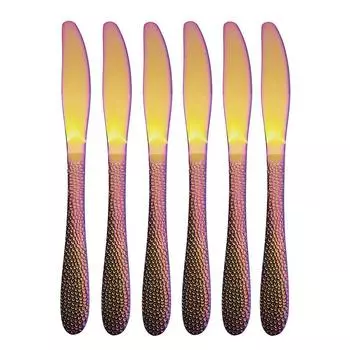 6 шт. роза, обеденный нож, набор столовых приборов, столовая посуда из нержавеющей стали, набор столовых приборов, кухонная посуда, набор столовых приборов, ножи для стейка 6pcs серебряный