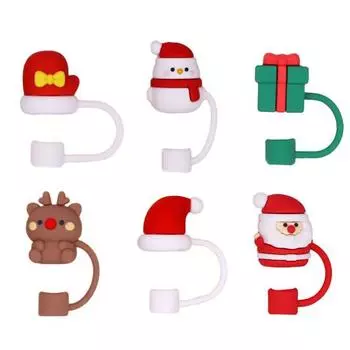 6 шт., рождественская соломенная шляпа 10 мм, пылезащитная, в рождественском стиле, яркий цвет, создает атмосферу, универсальные соломенные заглушки от пыли