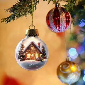 6 шт. Рождественские акриловые подвески снеговик прозрачная лампочка подвесное украшение 2D плоские качели автомобильные украшения для рождественской елки каминная полка B