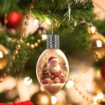 6 шт. Рождественские акриловые подвески снеговик прозрачная лампочка подвесное украшение 2D плоские качели автомобильные украшения для рождественской елки каминная полка B