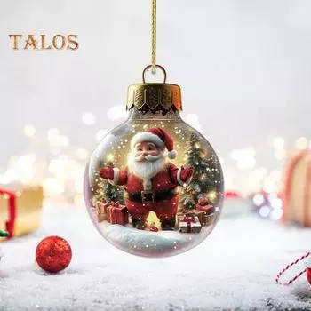 6 шт. Рождественские акриловые подвески снеговик прозрачная лампочка подвесное украшение 2D плоские качели автомобильные украшения для рождественской елки каминная полка B