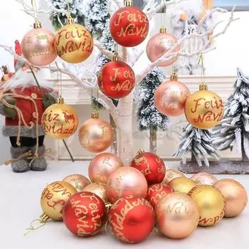 6 шт. Рождественские елочные пластиковые подвесные шары украшения блестящие буквы олень снежинка напечатанные небьющиеся подвески безделушки