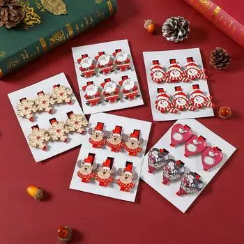 6 шт. Рождественские клипсы деревянные мультяшные Санта-Клаус снеговик лось снежинка фото клипса рождественские украшения 2025 Ноэль Веселый Рождественский декор рождественские подарки 3.5x5cm