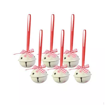 6 шт. Рождественские колокольчики, подвесные украшения, милые подвески в виде колокольчиков на елку белый