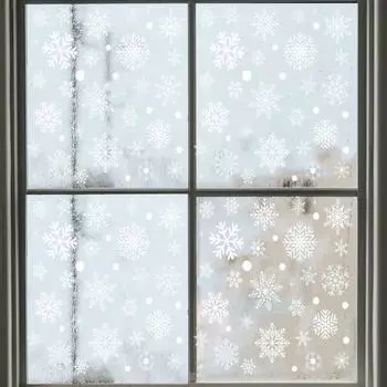 Yousheng 6 шт. рождественские наклейки на окна в виде снежинок электростатическая пленка настенная наклейка праздничная наклейка для стеклянной двери камина Snowflake