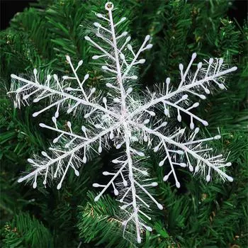 6 шт. рождественские подвесные снежинки украшения зимние белые блестящие снежинки украшения для окна рождественской елки потолка One Size