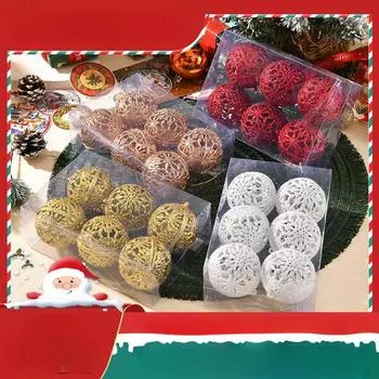 6 шт. Рождественские шары, елочные украшения, подвесные рождественские елочные подвески, вечеринка, домашний декор 2025, новогодние подарки Navidad, декор