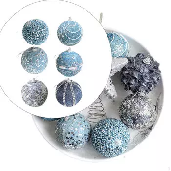 6 шт. Рождественские шары, украшения, декоративные рождественские шары, безделушки, подвески для елки
