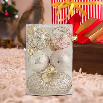 6 шт. Рождественские шары, украшения, подвесные украшения для елки, подвески для окна Argent White