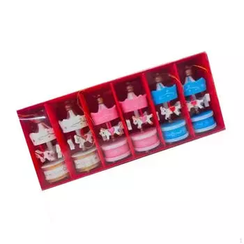 6 шт. Рождественские украшения карусель лошадь подвесная подвеска коллекция для вечеринок в помещении Blue Pink White