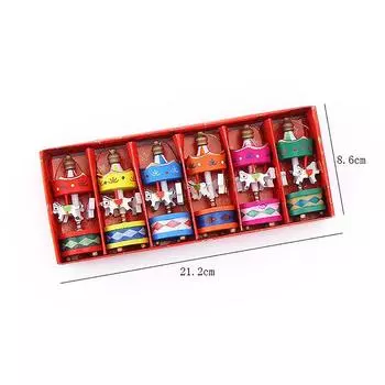 6 шт. Рождественские украшения Мини-карусель Лошадь Подвесные украшения Подвеска деревянная Рождественская детская игрушка Подарки на праздник Года