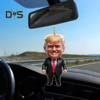 6 шт. Рождественские украшения, мультяшный персонаж, подвеска с шнурком, легко повесить, подвеска на рождественскую елку, зеркало заднего вида, декор 6pcs