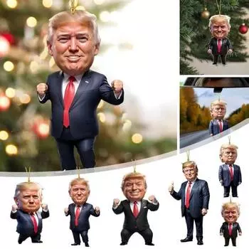 6 шт. Рождественские украшения, мультяшный персонаж, подвеска с шнурком, легко повесить, подвеска на рождественскую елку, зеркало заднего вида, декор