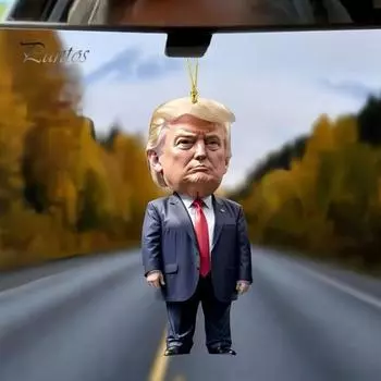 6 шт. Рождественские украшения, мультяшный персонаж, подвеска с шнурком, легко повесить, подвеска на рождественскую елку, зеркало заднего вида, декор 6pcs