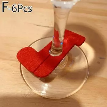 6 шт. Рождественские украшения, открытки для чашек, рождественские подарочные бирки для бокалов, подвески для бокалов, домашний декор для вечеринки F