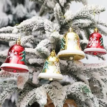 6 шт. Рождественский колокольчик, пластиковый подвесной кулон для рождественской новогодней вечеринки, праздничные принадлежности для вечеринок