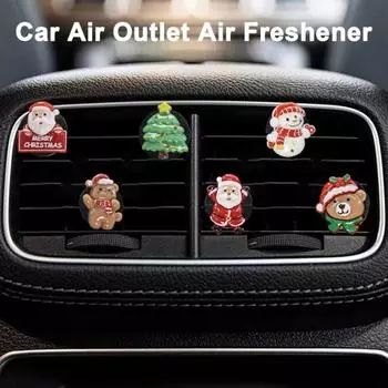 6 шт. Рождественский освежитель воздуха для автомобиля, крепление для вентиляционного отверстия, аромат, длительное удаление запаха