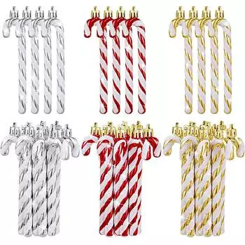 6 шт. Рождественский шар в виде леденца, рождественский шар в виде леденца, подвеска в виде конфеты, украшение на рождественскую елку