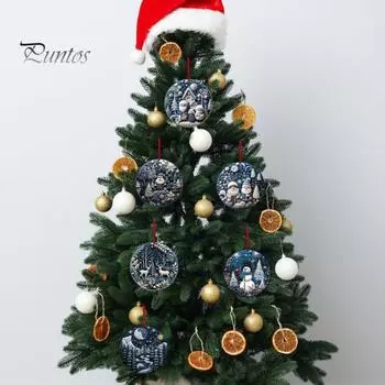 6 шт. Рождественское украшение Санта-елка Снежинка акриловый кулон 2D плоский подвесной декор для рождественской елки торговый центр офис отель 6pcs