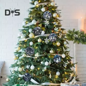 6 шт. Рождественское украшение Санта-елка Снежинка акриловый кулон 2D плоский подвесной декор для рождественской елки торговый центр офис отель 6pcs