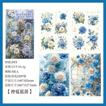 6 шт. Розовые цветочные наклейки - Элегантные цветочные наклейки для журнала и скрапбукинга