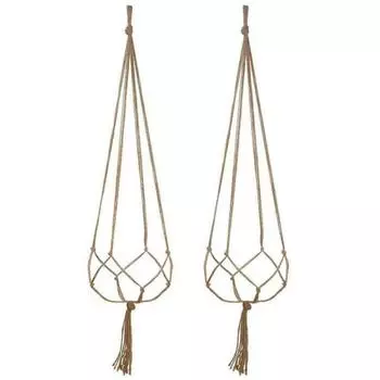 6 шт., ручная работа, макраме, пеньковая веревка, вешалка для растений, корзина, плетеный подвесной цветочный горшок, настенный горшок для растений, украшение для дома и сада CHINA