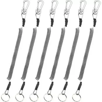 6 шт., рыболовные ремешки, инструмент для рыбалки, ремешок с защитной катушкой для удочки, выдвижная проволока внутри крышки, предназначен для рыболовных инструментов, чтобы обеспечить безопасность вашего снаряжения 6pcs чёрный