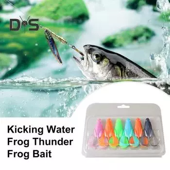 6 шт. рыболовных приманок, мягкие бионические приманки для ловли плавающей лягушки, тонущие плавающие приманки, реалистичные формы, пресноводные, чернящие, водяные лягушки, гром Sets