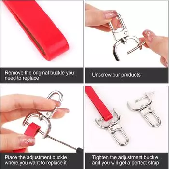 6 шт. съемных застежек-карабинов для кошельков с винтовыми планками и сменными D-образными кольцами