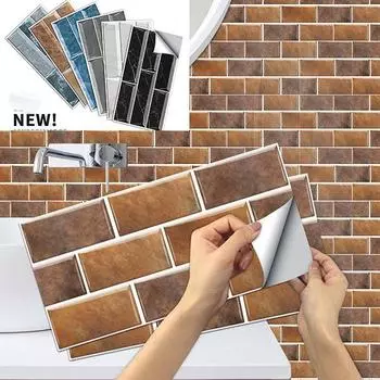 6 шт. самоклеящаяся наклейка на стену с мрамором и кристаллами, мозаичные обои, кухонная масляная наклейка, наклейка на плитку для ванной комнаты, водонепроницаемая наклейка на стену 15cmx30cm 6PCS