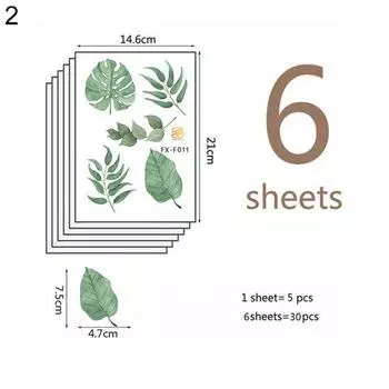 6 шт. самоклеющиеся наклейки на стену с зелеными листьями, обои для детского сада, домашний декор, товары для продажи 1