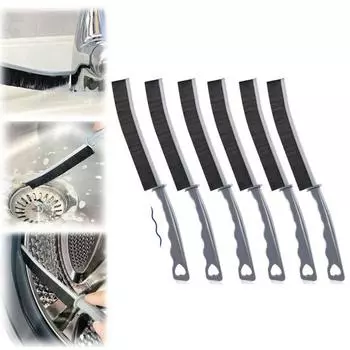 6 шт., щетка для чистки щелей, гибкая, прочная, эргономичная ручка, набор щеток для чистки щелей для кухни, ванной комнаты